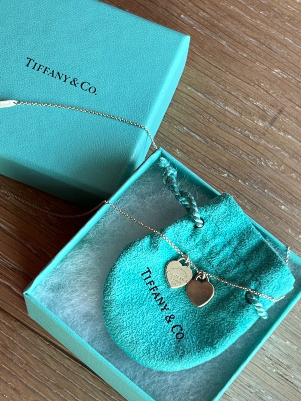 Tiffany & Co Sterling Silver Return to Tiffany Double Heart Tag Necklace - Picture 11 of 12